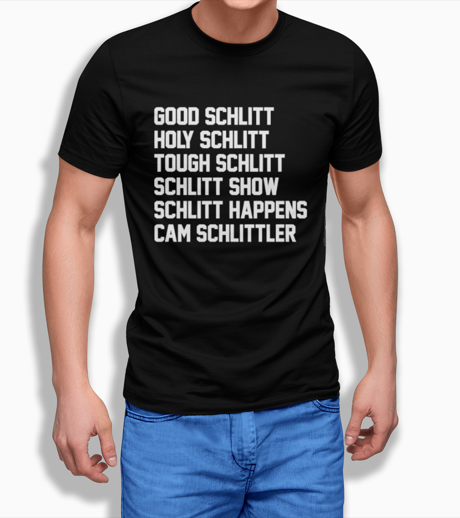 Good Schlitt Holy Schlitt Tough Schlitt Cam Schlittler Yankees MLB Block Lettering T-Shirt