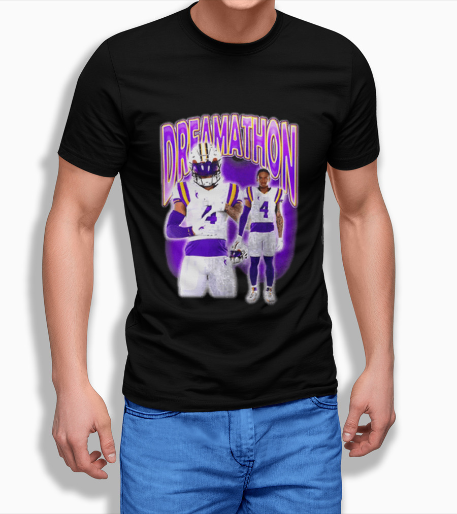 LSU Tigers Dreamathon Gotta Geaux To Work 2 Football 2 Sided T-Shirt