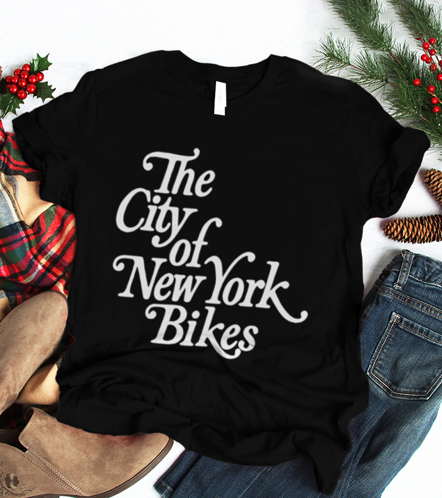 The City Of New York Bikes NYC Cycling Urban Bicycle Ride T-Shirt