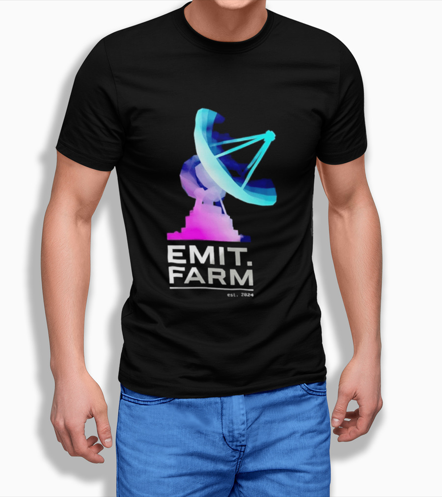 Emit Farm Est 2024 Satellite Dish Radio Telescope Science T-Shirt