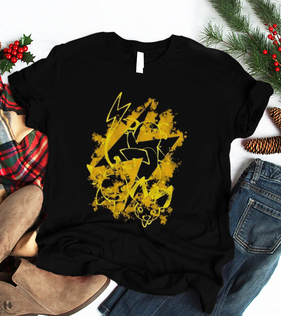Pikachu Raichu Pichu Electric Evolution Pokemon Splash T-Shirt
