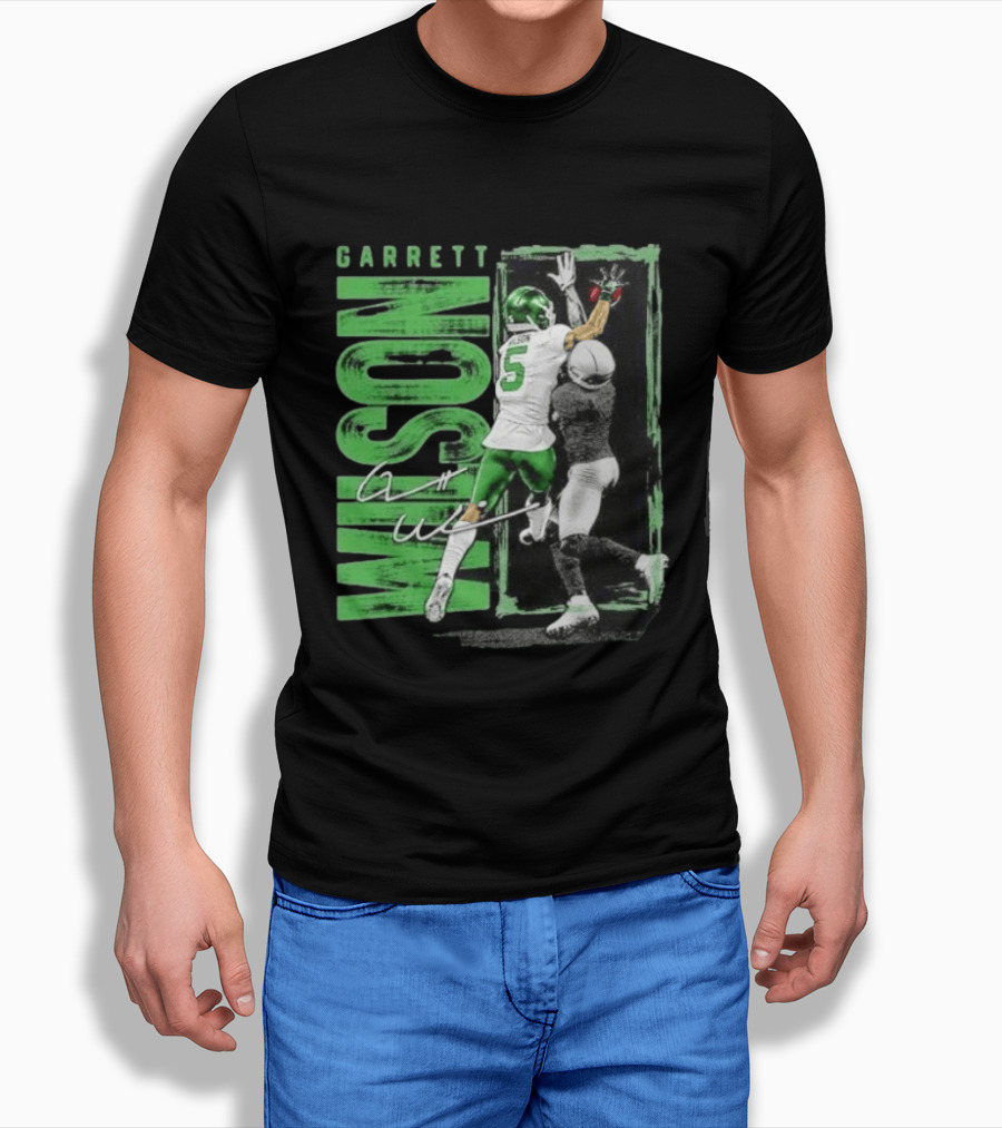 Garrett Wilson New York Jets Football Duo 5 Autograph Wilson Player Image T-Shirt