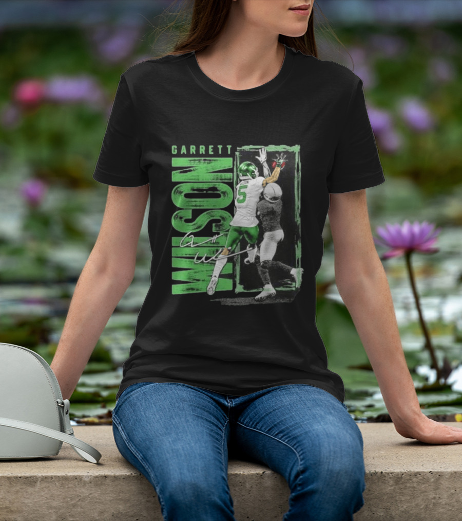 Garrett Wilson New York Jets Football Duo 5 Autograph Wilson Player Image T-Shirt