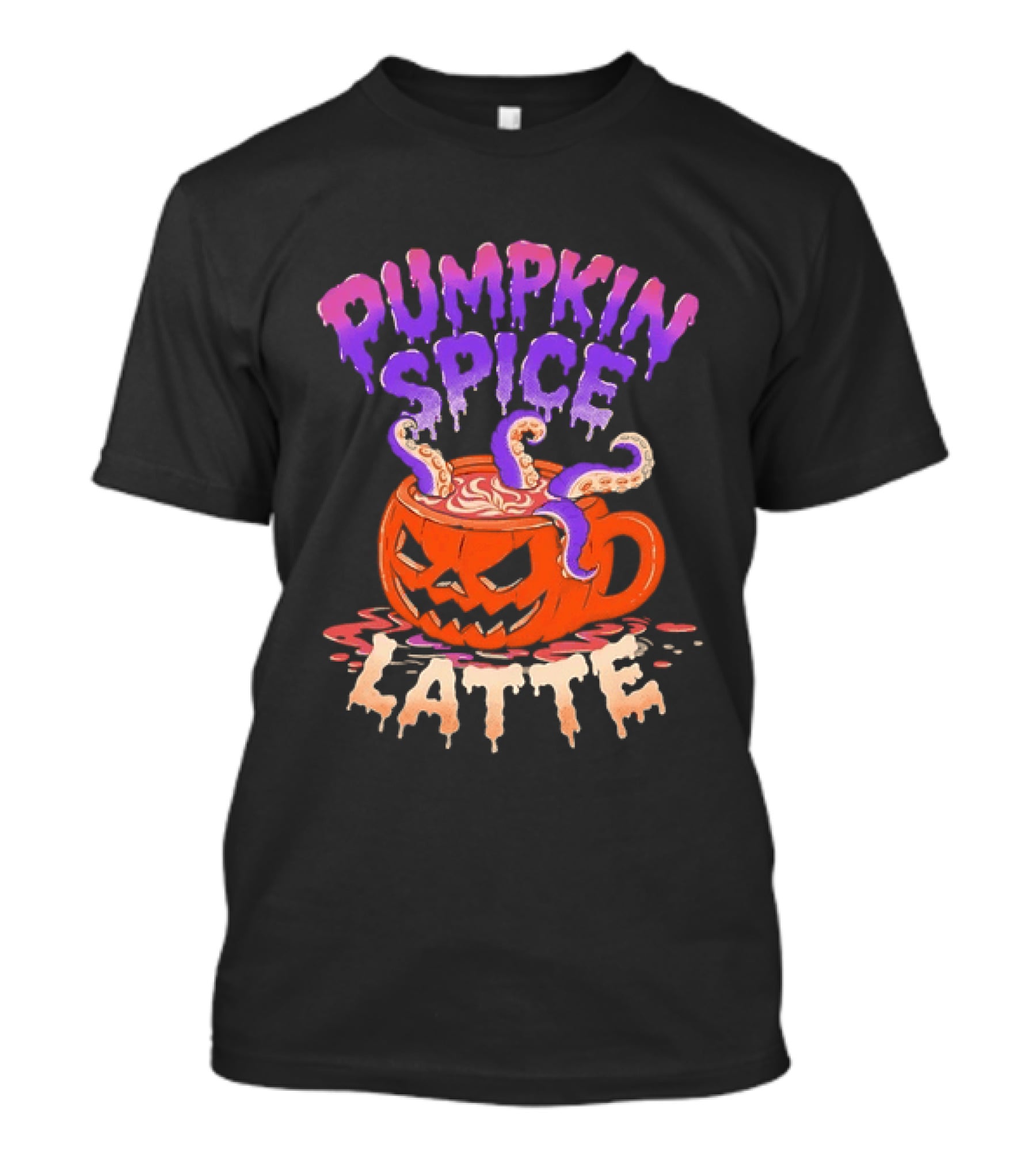 Pumpkin Spice Latte Tentacles Halloween Jack O' Lantern T-Shirt