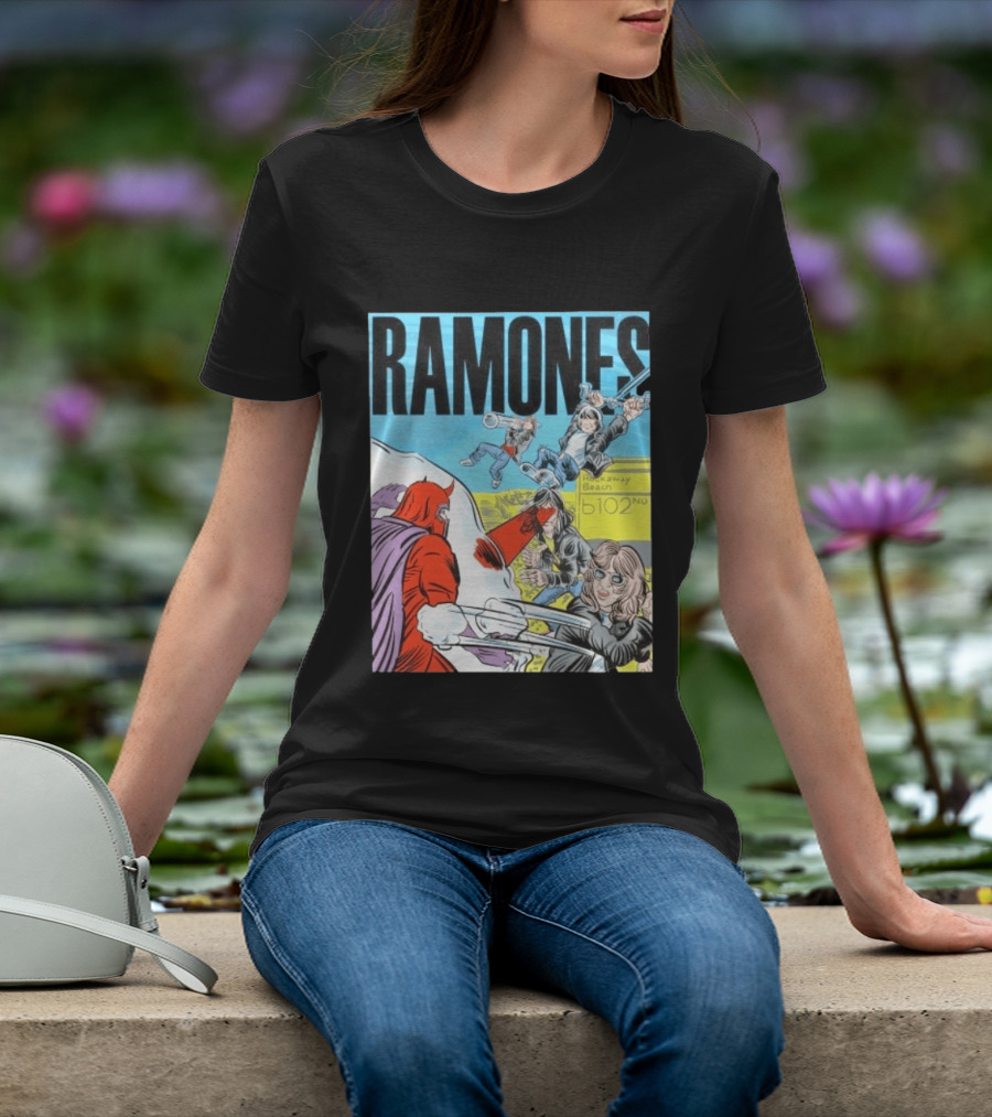 Ramones Rockaway Beach Comic Jack Kirby Style 102nd Street T-Shirt