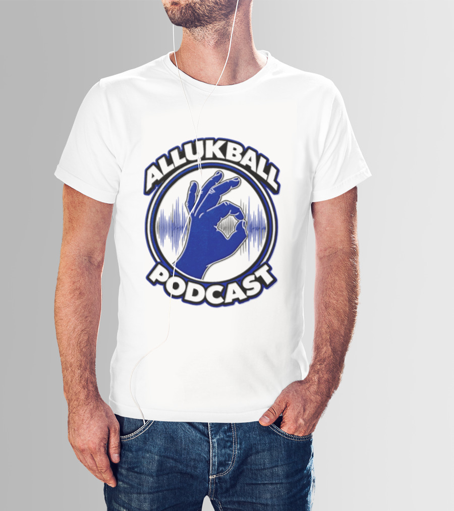 Allukball Podcast Logo Hand Gesture With Sound Waves T-Shirt