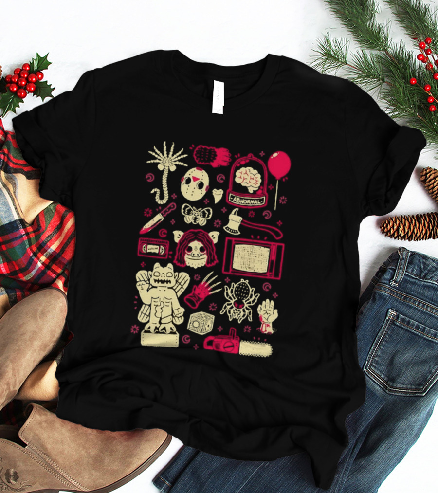 Horror Movie Slasher Mask Chainsaw Creepy Halloween T-Shirt
