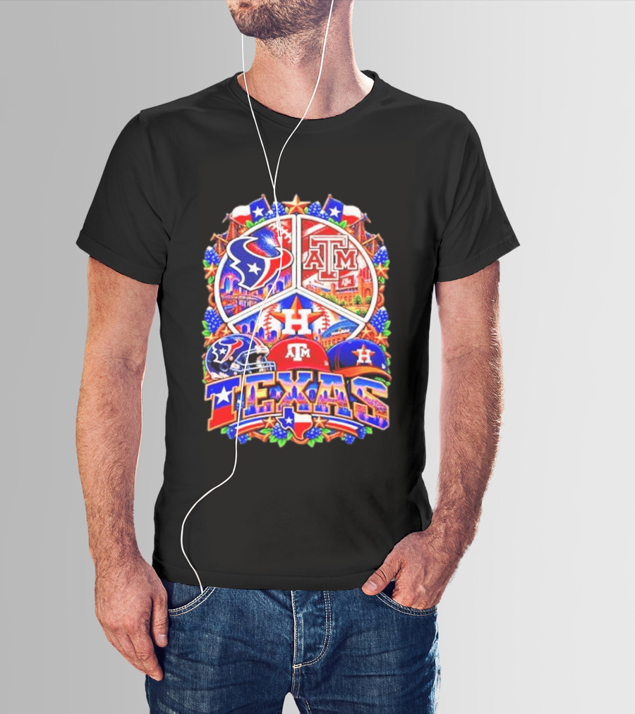 Houston Texans Texas A&M Aggies Houston Astros Texas Sports Team T-Shirt