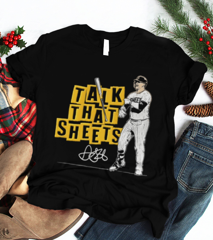 San Diego Padres Fernando Tatis Jr Talk That Sheets Baseball Player Batting Pose 23 T-Shirt