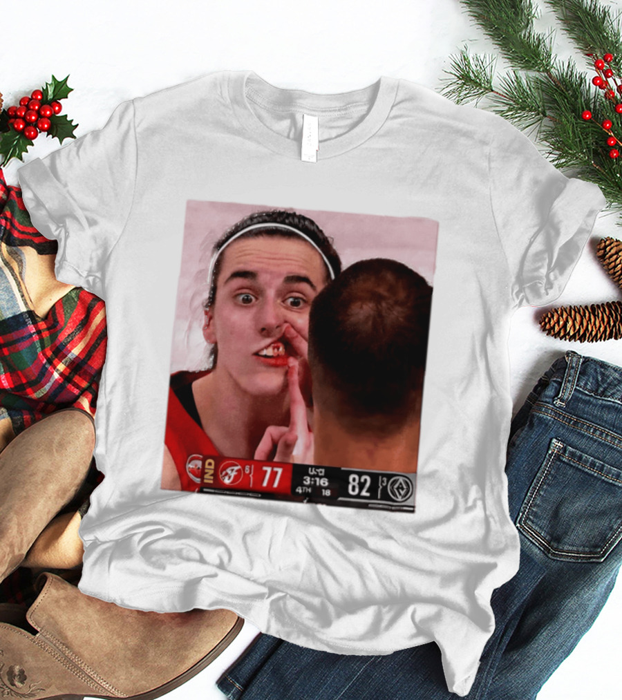 Caitlin Clark Injured Mouth Indiana Basketball Game Score 77 82 Fourth Quarter T-Shirt