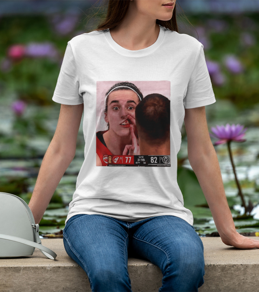 Caitlin Clark Injured Mouth Indiana Basketball Game Score 77 82 Fourth Quarter T-Shirt