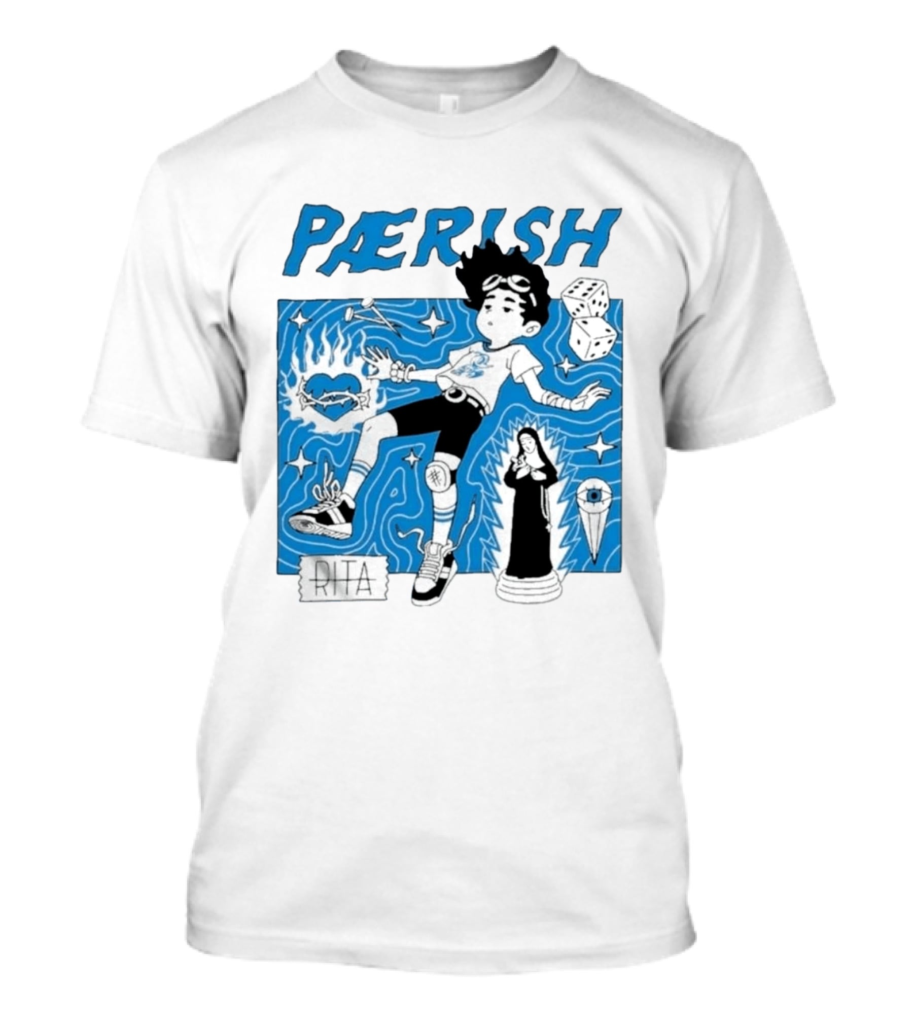 Paerish Escaping The Vapour Clouds Rita Dice Nun Statue T-Shirt