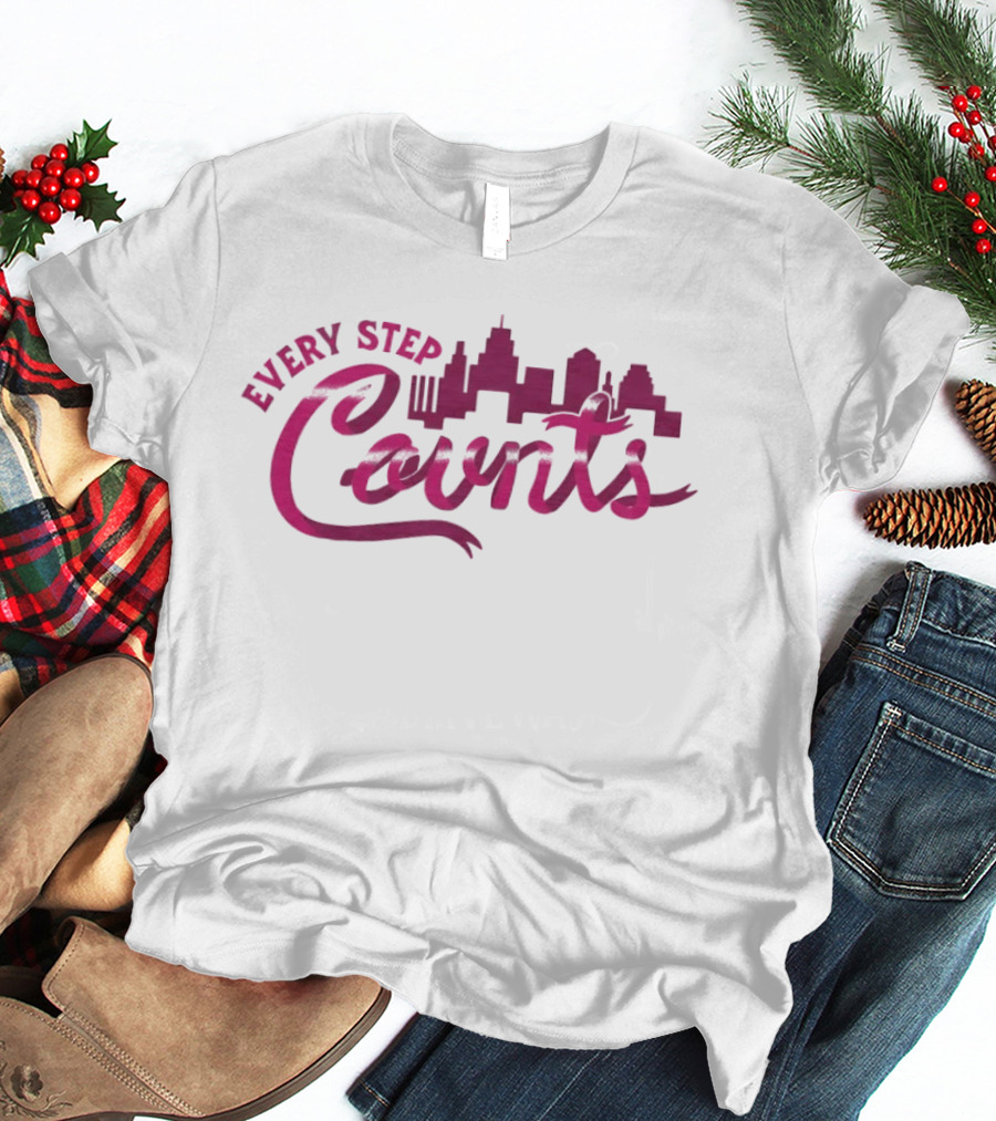Every Step Counts City Skyline Motivational T-Shirt