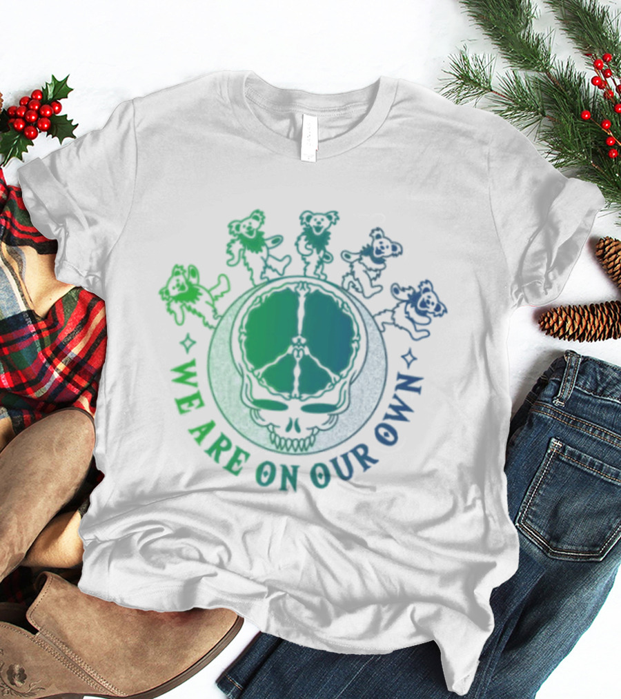 Grateful Dead Dancing Bears We Are On Our Own Peace Skull Moon T-Shirt