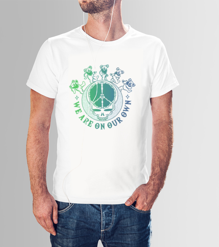 Grateful Dead Dancing Bears We Are On Our Own Peace Skull Moon T-Shirt