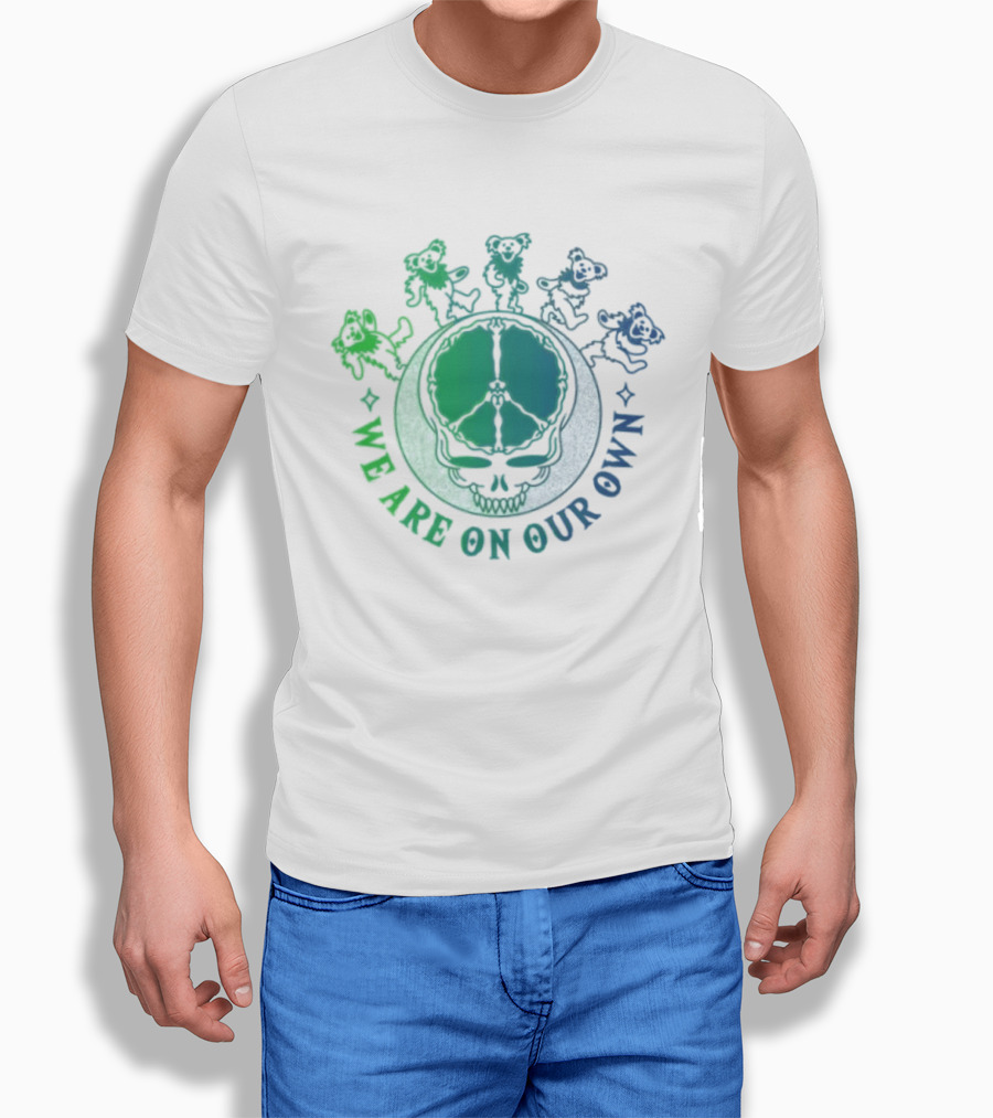 Grateful Dead Dancing Bears We Are On Our Own Peace Skull Moon T-Shirt