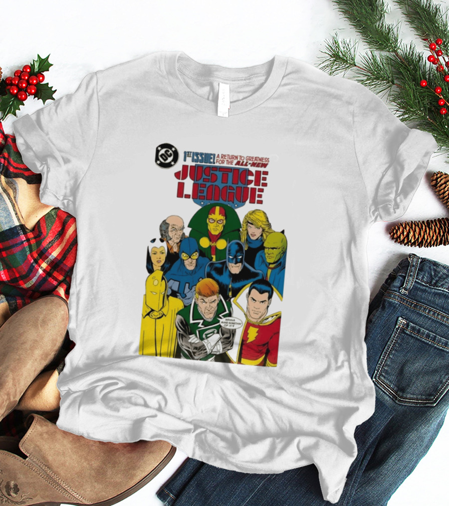 Justice League 1st Issue A Return To Greatness DC Comics Icons Bold Cover T-Shirt