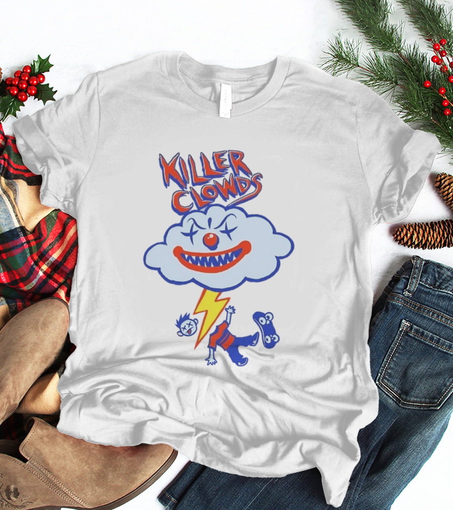 Killer Clowds Clown Cloud Lightning Skater T-Shirt