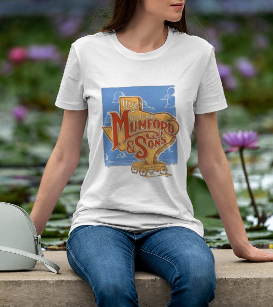 Mumford And Sons Live In The Woodlands Texas Oct 1 2026 T-Shirt