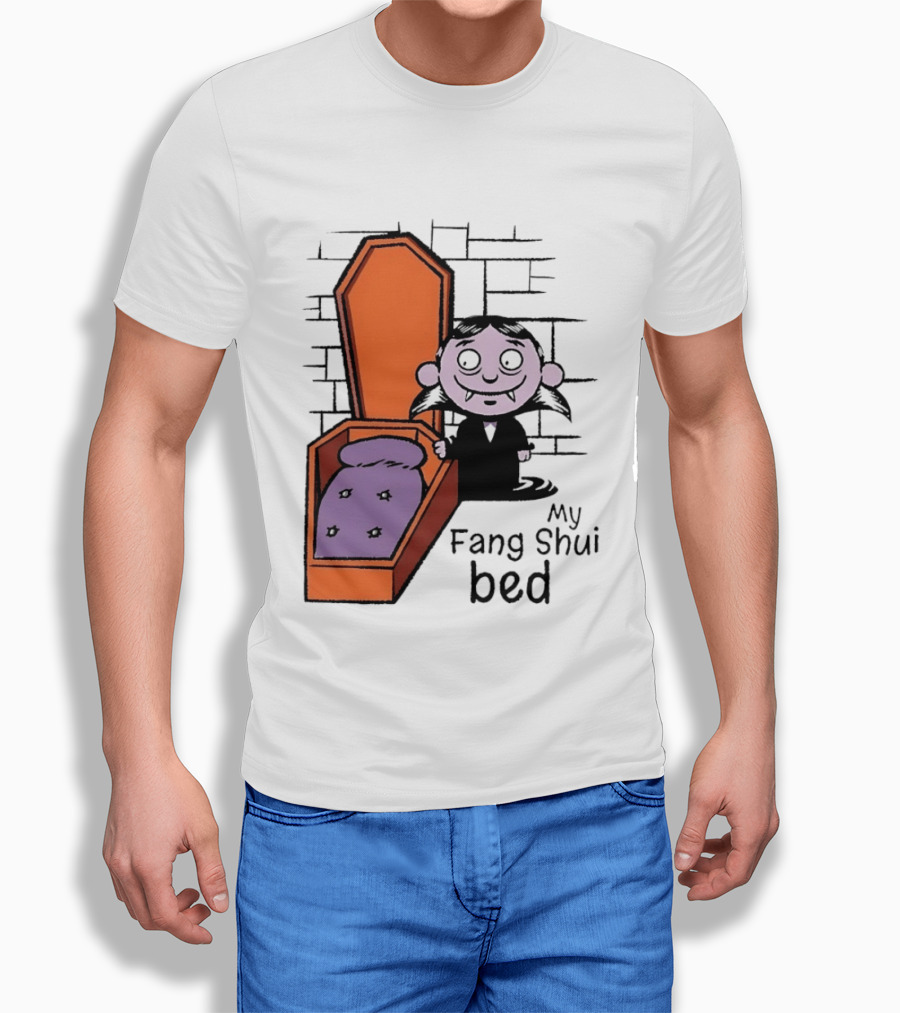 My Fang Shui Bed Vampire Coffin Pun Gothic T-Shirt