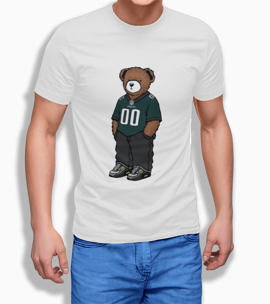 Philadelphia Eagles Teddy Bear Jersey 00 Team Spirit Fan T-Shirt