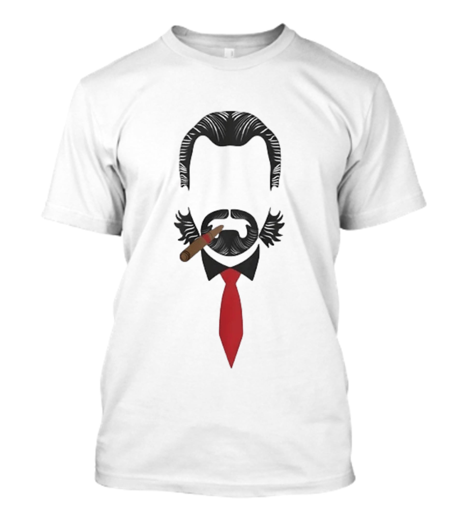 Ron Swanson Minimalist Cigar Tie Parks And Recreation T-Shirt