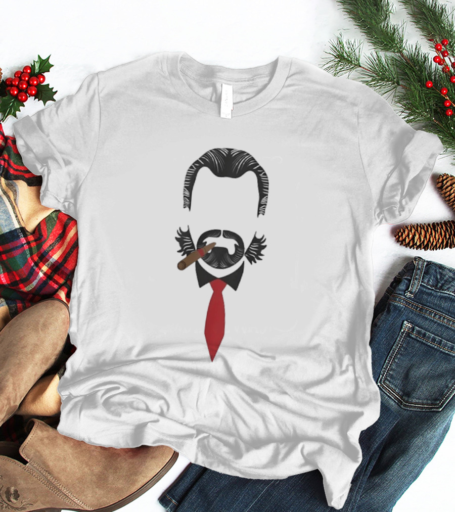 Ron Swanson Minimalist Cigar Tie Parks And Recreation T-Shirt