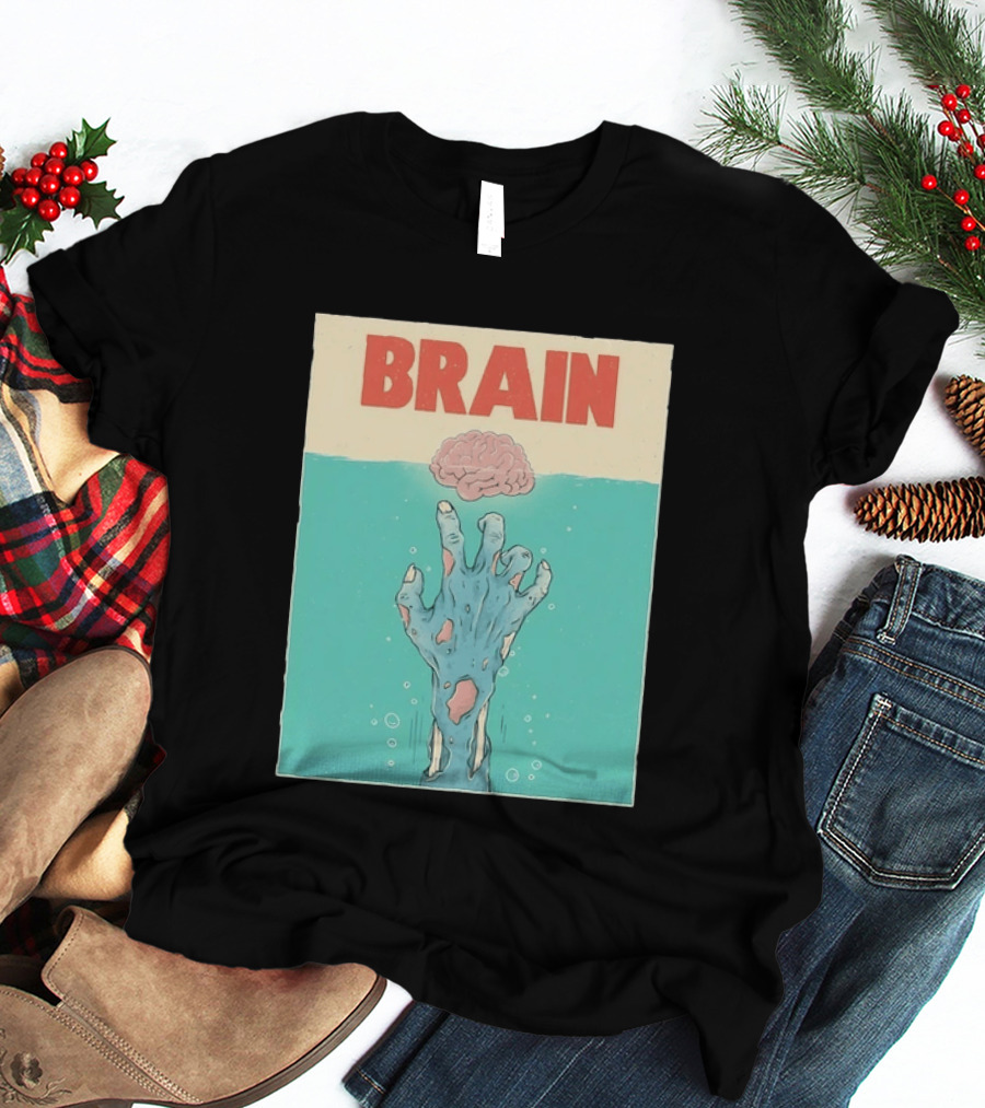 Brain Zombie Hand Horror Undead Creepy T-Shirt