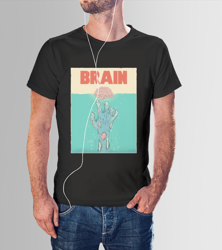 Brain Zombie Hand Horror Undead Creepy T-Shirt