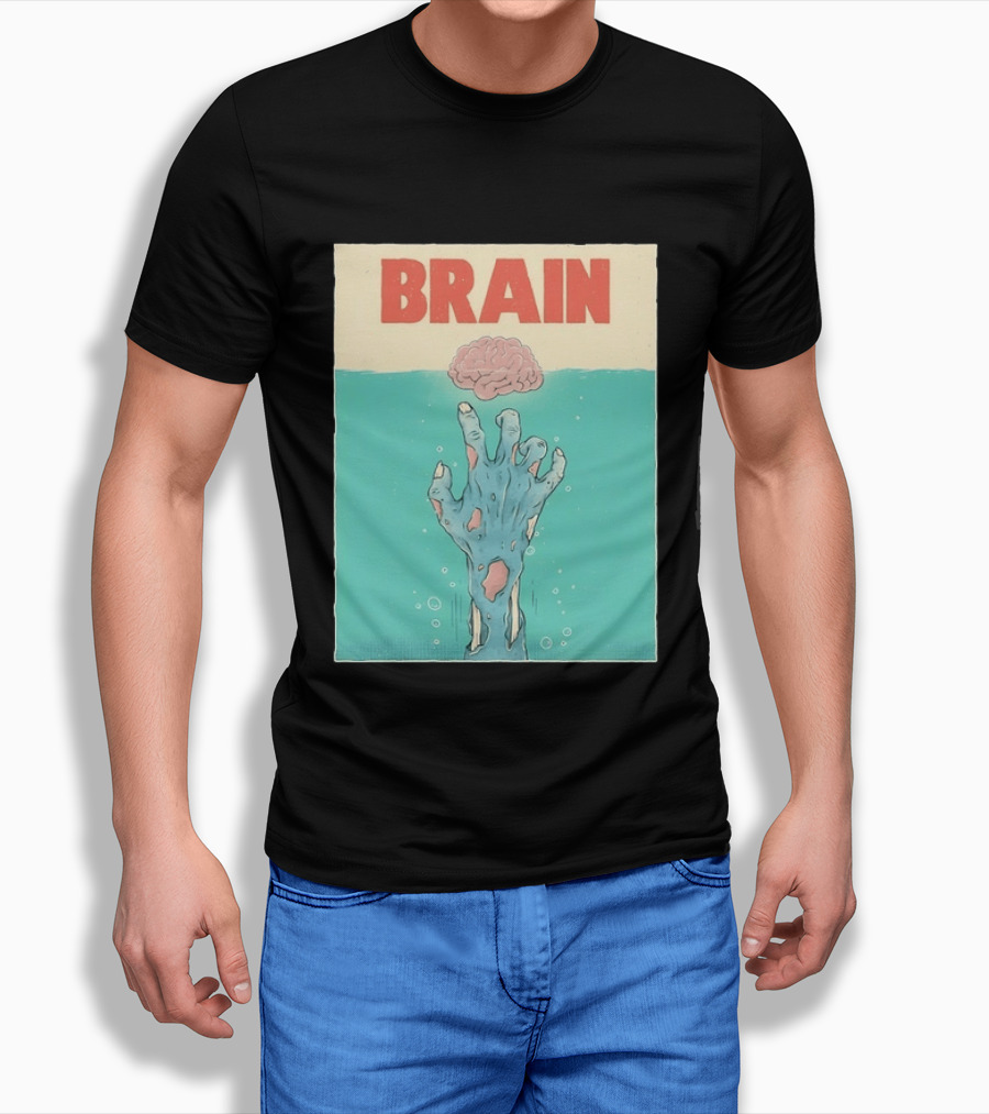 Brain Zombie Hand Horror Undead Creepy T-Shirt