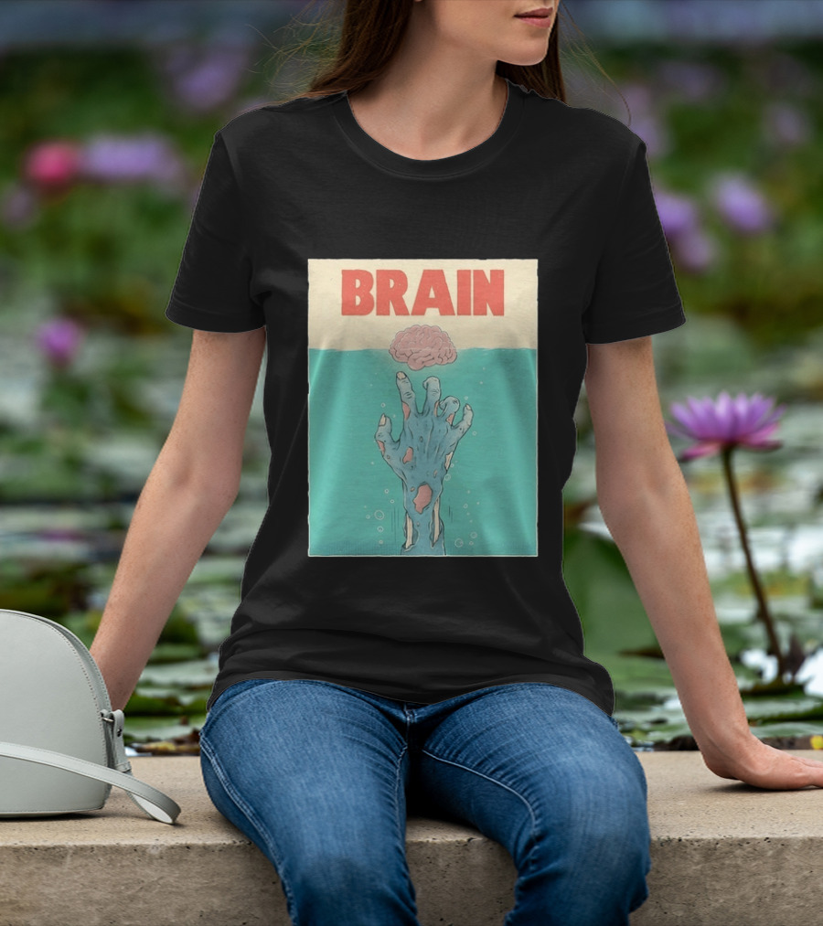 Brain Zombie Hand Horror Undead Creepy T-Shirt