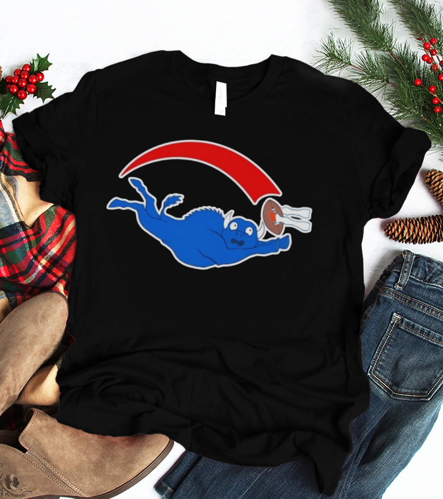 Buffalo Bills Cartoon Parody Football Logo Flying Blue Buffalo T-Shirt