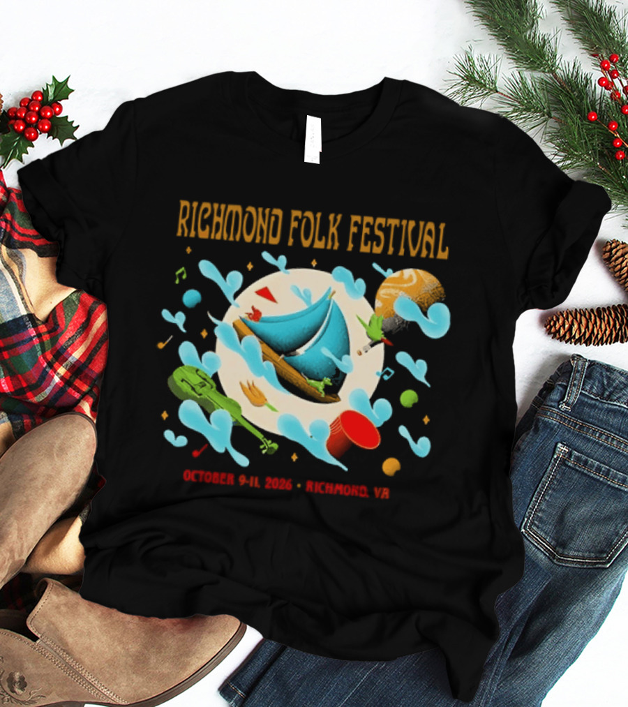Richmond Folk Festival October 9 11 2026 Richmond VA Music And Food Celebration T-Shirt