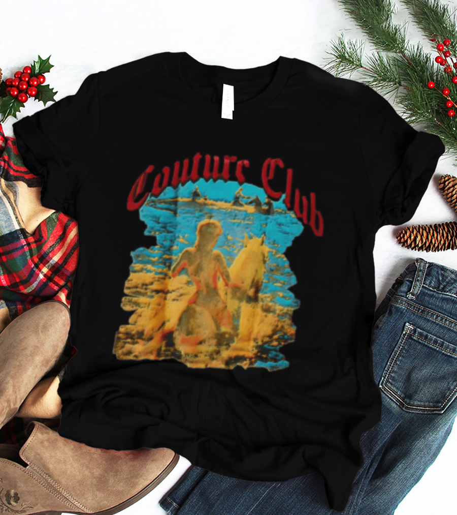 Couture Club Woman Riding Horse Scenic Painting T-Shirt