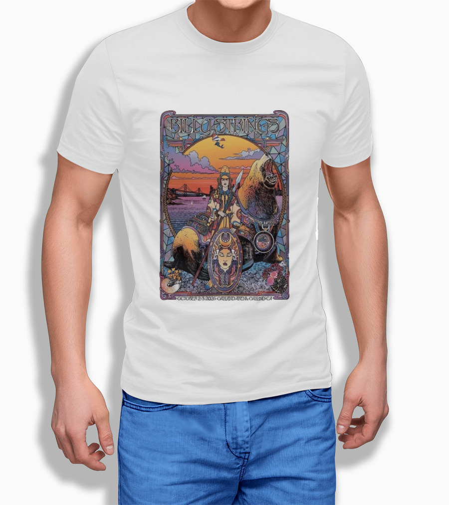 Billy Strings October 2 3 2026 Oakland Arena Vibrant Seal And Bay Bridge T-Shirt