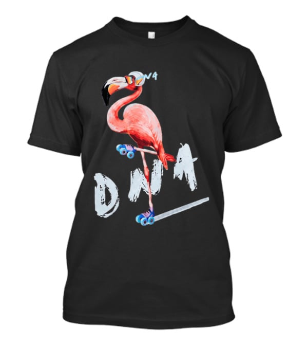 DNA Flamingo Roller Skates Fun Night T-Shirt