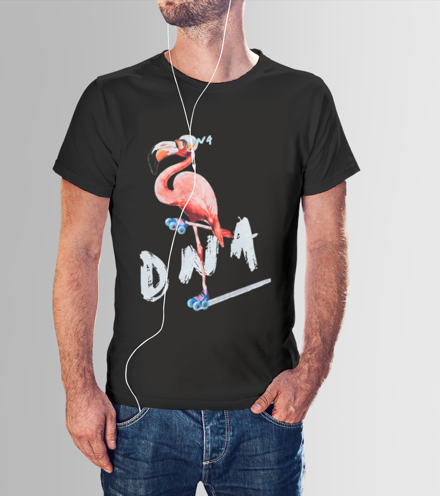DNA Flamingo Roller Skates Fun Night T-Shirt