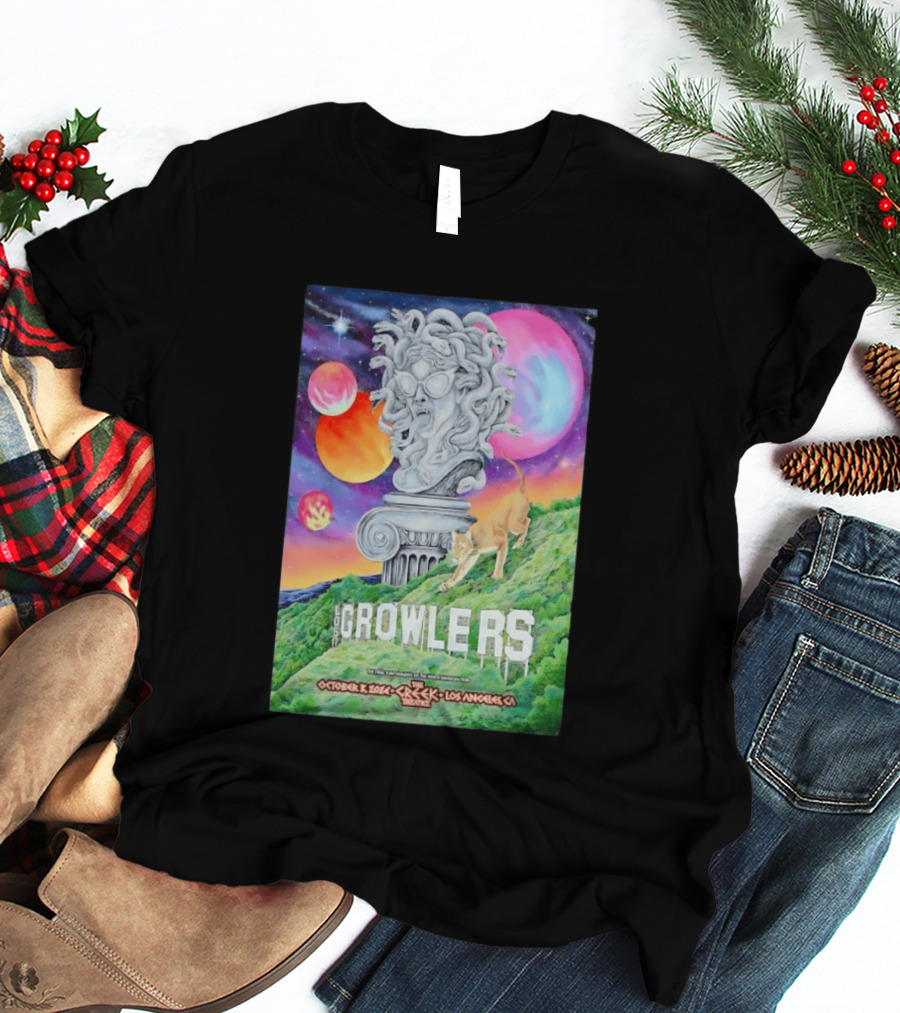 Los Growlers Final Performance Greek Theatre Los Angeles October 3 2024 Statue And Lion T-Shirt