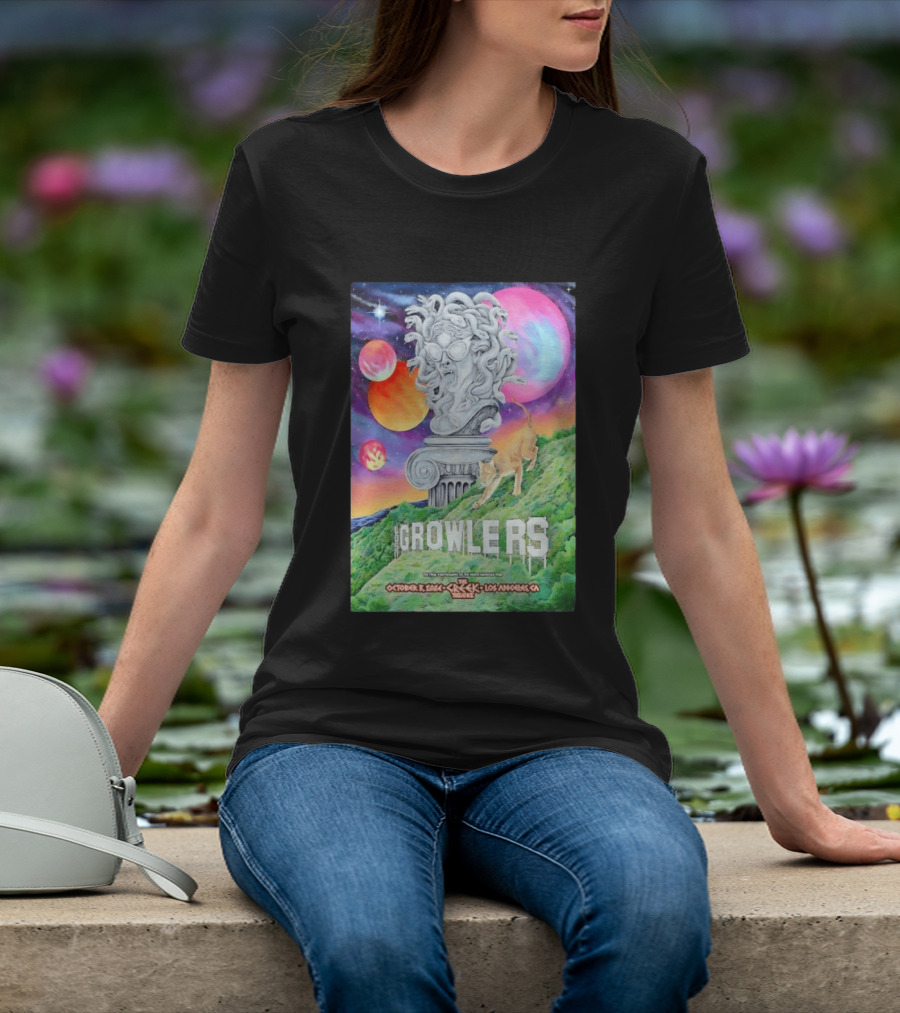 Los Growlers Final Performance Greek Theatre Los Angeles October 3 2024 Statue And Lion T-Shirt