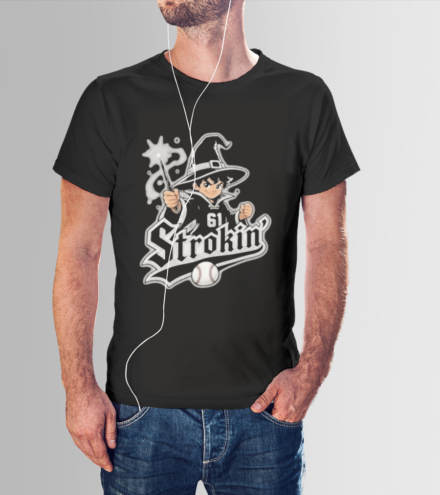 Mike Vasil Wizard Strokin' 61 South Side Chicago White Sox T-Shirt