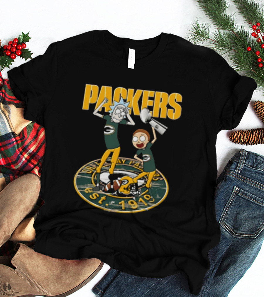 Green Bay Packers Rick Sanchez Morty Smith Est 1919 Packers T-Shirt