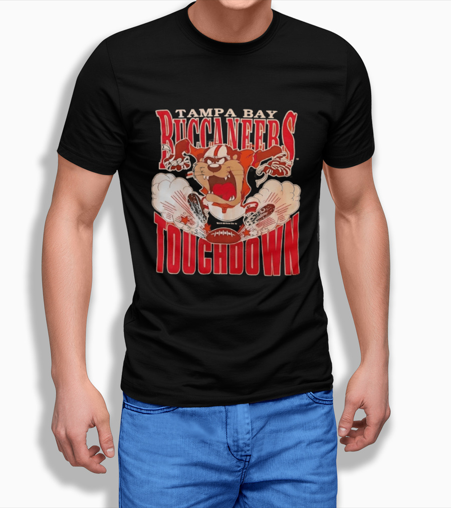 Tampa Bay Buccaneers Taz Touchdown 1993 Football Cartoon T-Shirt