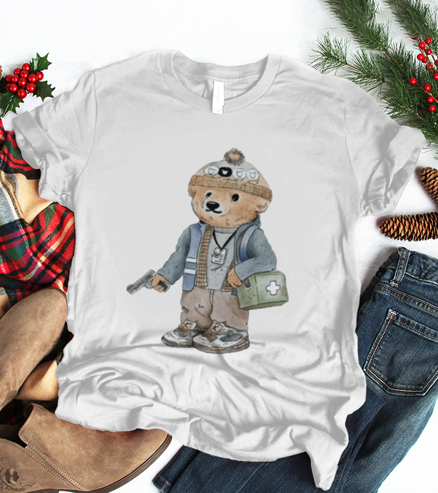 Bryan Bear Toy With Gun And First Aid Kit Beanie T-Shirt