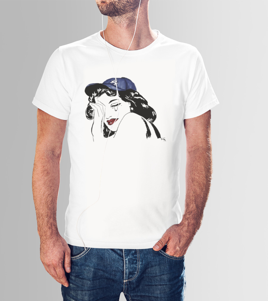 Los Angeles Dodgers Cap Crying Woman Pop T-Shirt