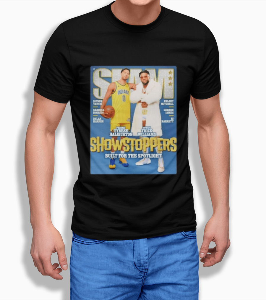 Slam Featuring Tyrese Haliburton And Trick Williams Showstoppers Built For The Spotlight T-Shirt