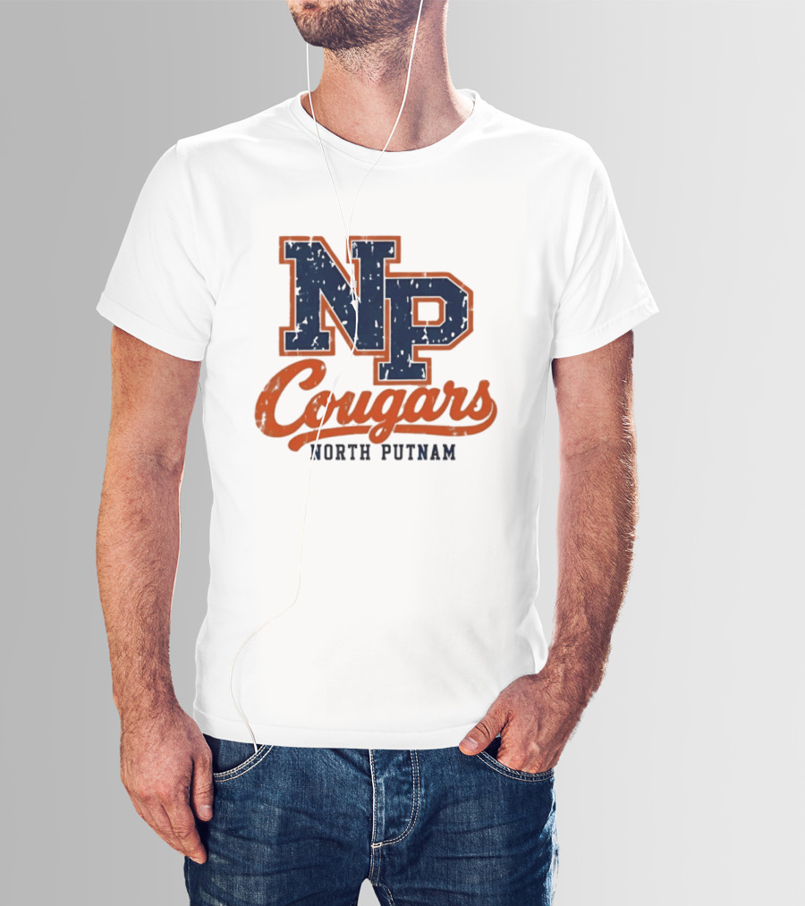 North Putnam Cougars NP Distressed Vintage Sports Team T-Shirt
