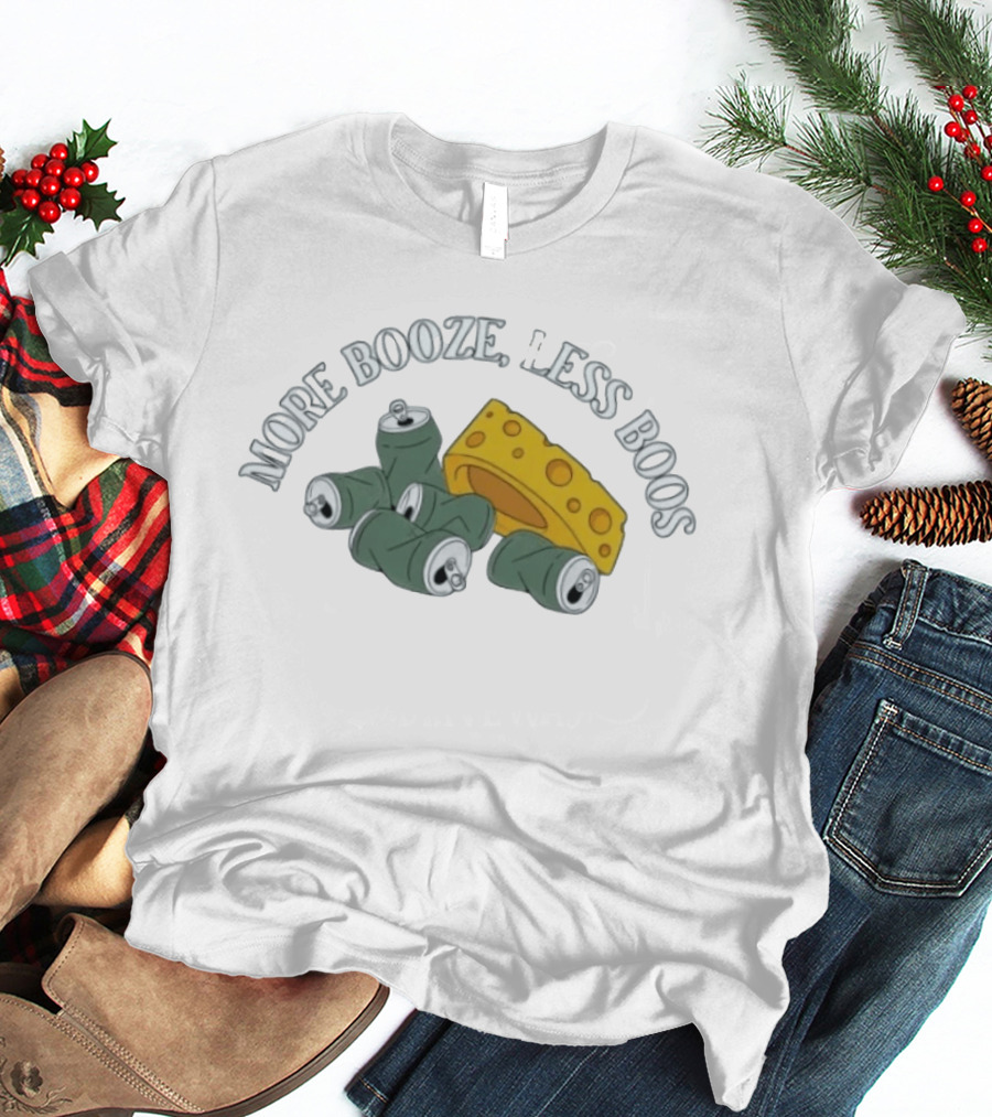 Green Bay Packers More Booze Less Boos Beers And Cheese T-Shirt