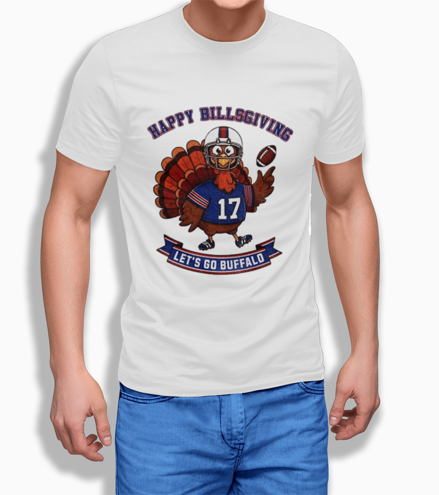 Happy Billsgiving Let's Go Buffalo Turkey 17 Football T-Shirt