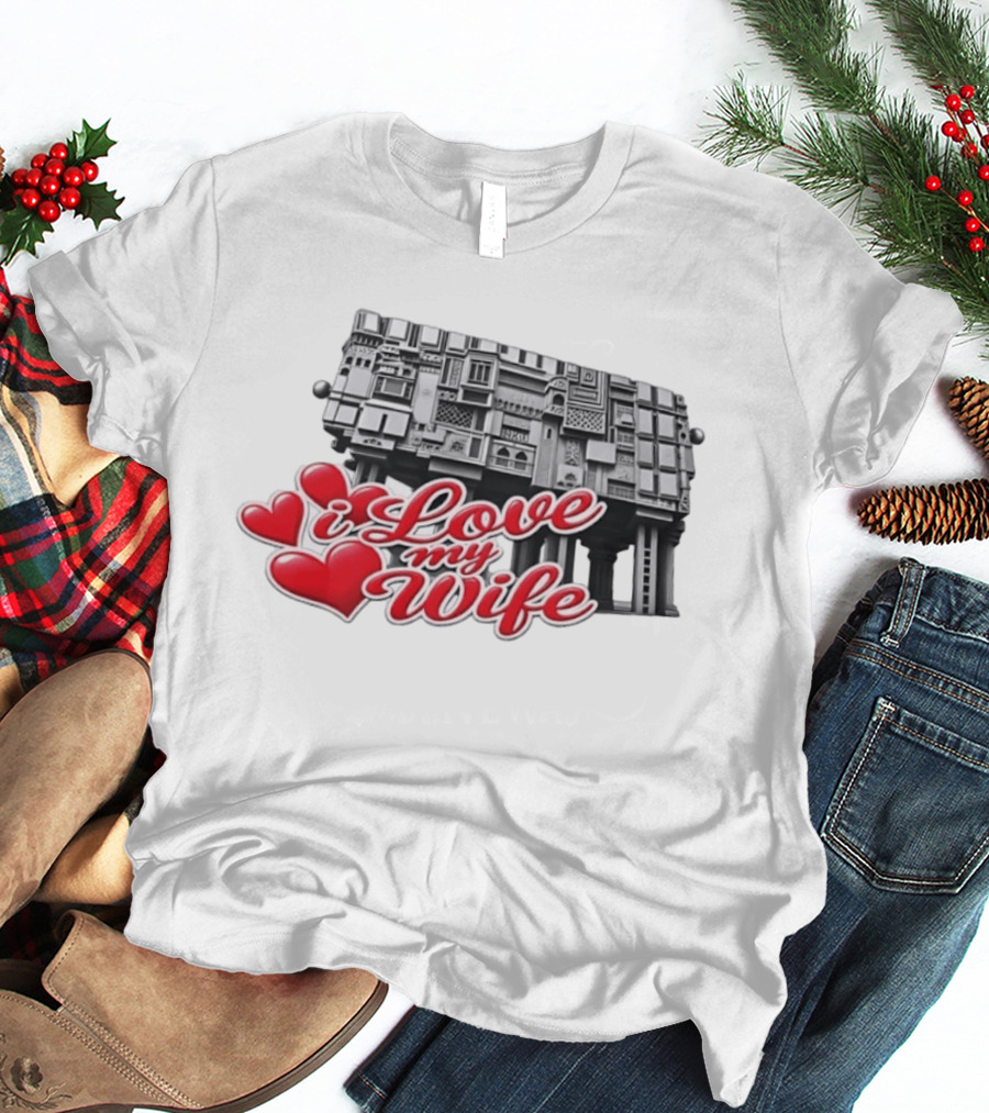 I Love My Wife Building Architecture Hearts T-Shirt