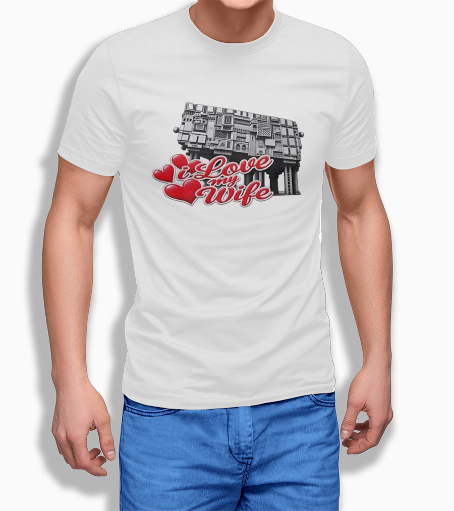 I Love My Wife Building Architecture Hearts T-Shirt
